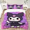 3pcs Kuromi's Halloween Adventure Quilt Cover Set (1 Quilt Cover + 2 Pillowcases Without Pillow Core), High-Definition Printing for Home and Dorm