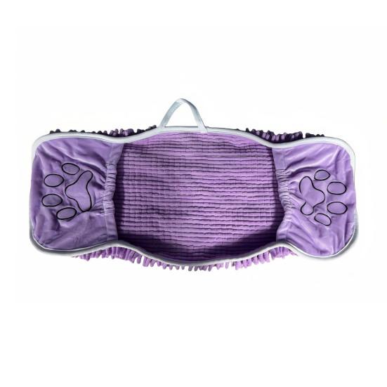 

Вбираючий шениловий рушник для собак, швидковисихаючий мікрофібровий рушник для домашніх тварин з кишенями для рук, можна прати в машині, рушник для сушіння собак для ванни, пляжу, душу фіолетовий