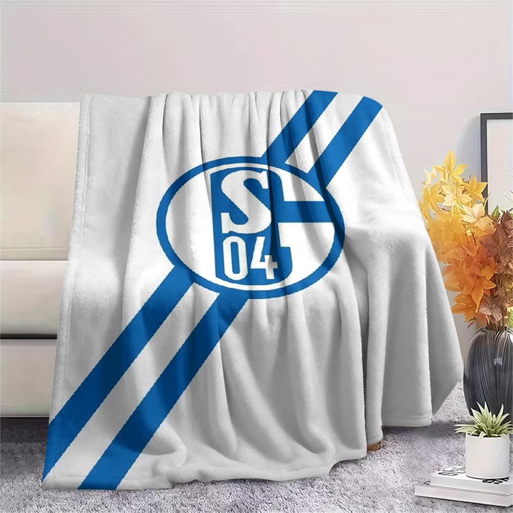 1pc FC Schalke 04 Print Flannel Blanket, High Quality Comfortable for All Seasons, Home Decor, Warmth and Comfort, Perfect for Christmas Gifts50