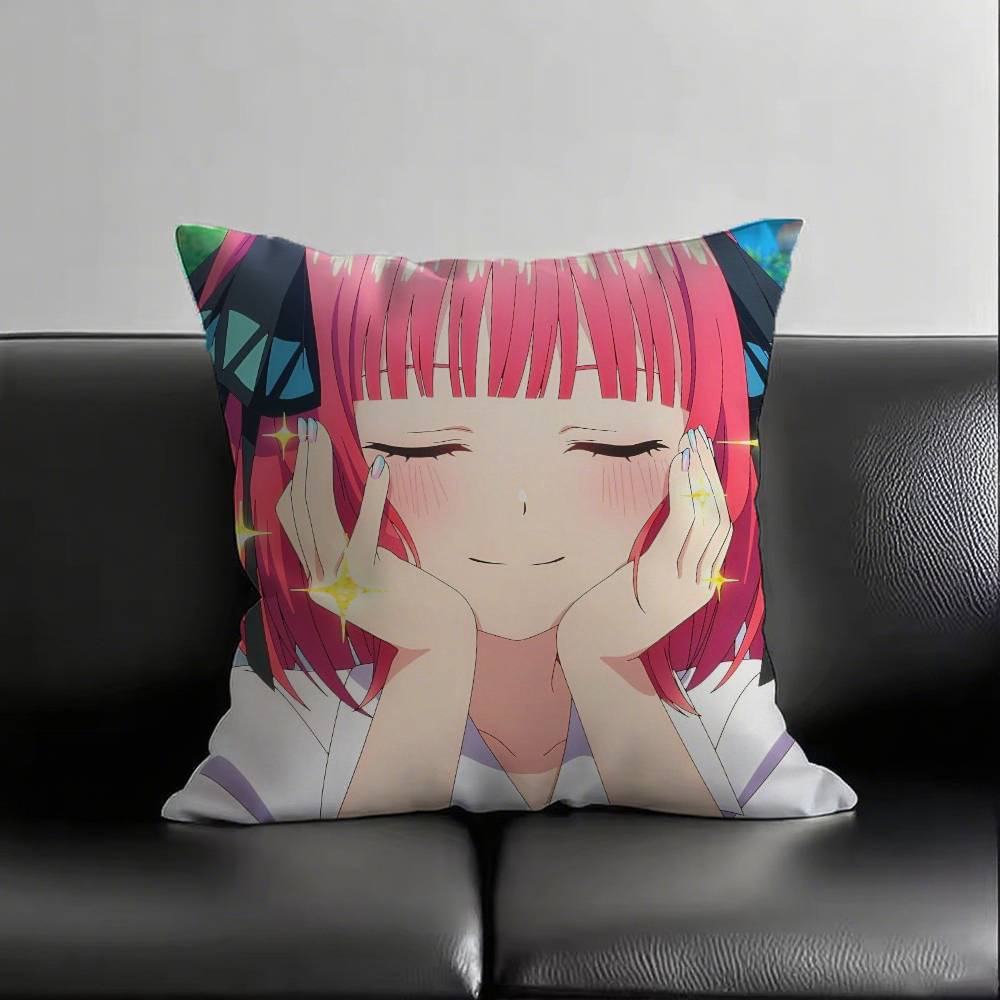 Nakano Nino LOVE Anime The Quintessential Quintuplets Pillow Case Fashion Square Pillowcase Sofa Room Ins Decoration Leisure