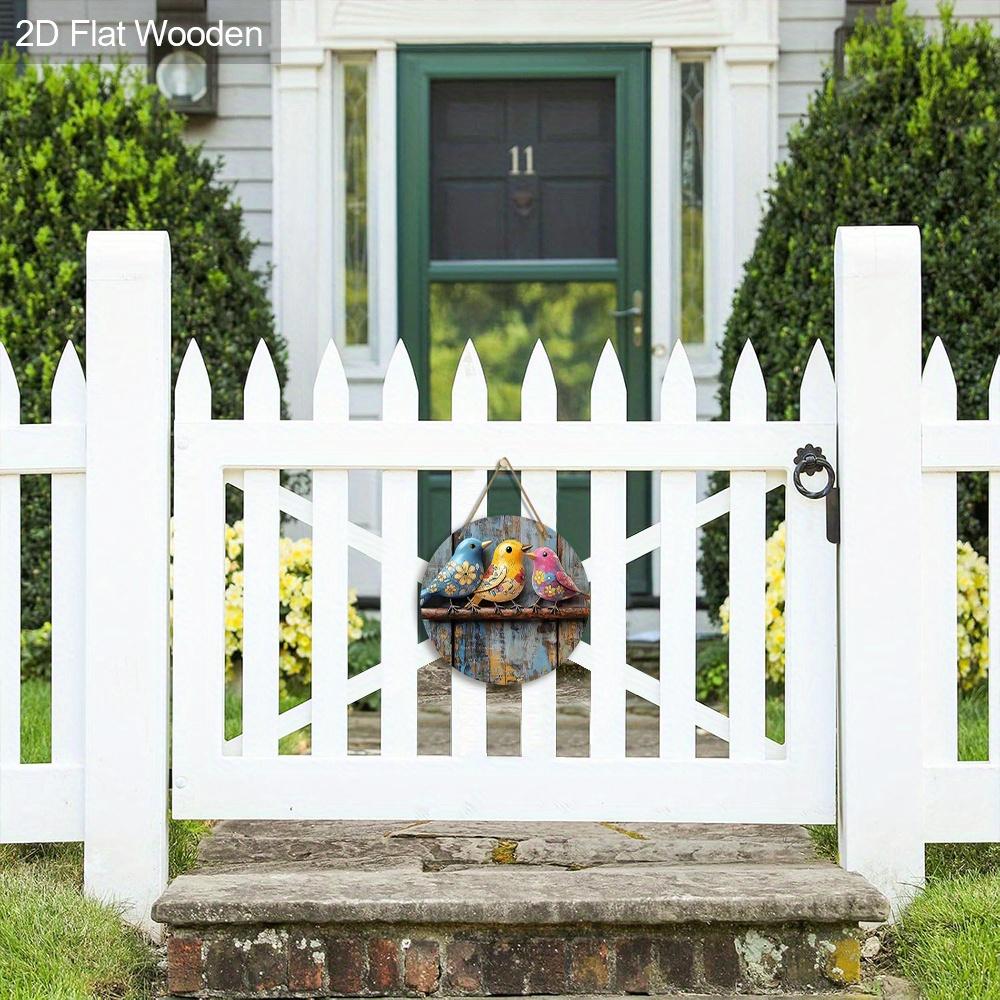 Rustic Colorful Birds Wooden Signs - Retro Circular Decorative Plaque - Ideal Hanging Ornament for Home Wall Club Cafe - Perfect for Room Decor