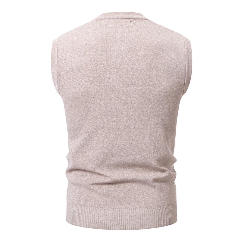 Men's V-Neck Trendy Knit Sweater Vest - Autumn/Winter European & American Style Pullover