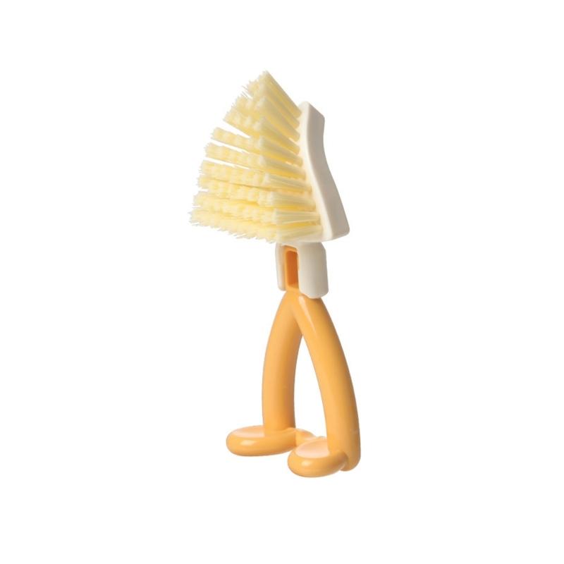Collapsibles Triangular Cleaning Brush Stands Uprights Storage Multiple Surfaces Scrubber For Stove Sink Corner Cleaning