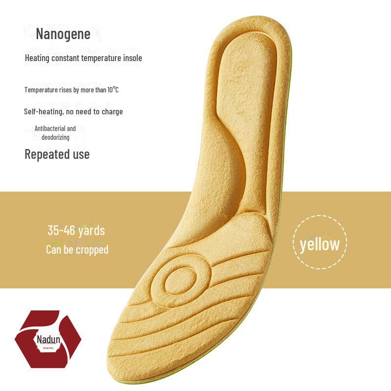 

Temperature-Controlled Self-Heating Antibacterial Insoles with Velvet, Long-Lasting Warmth, Breathable and Deodorizing for Men and Women 37-38 жовтий