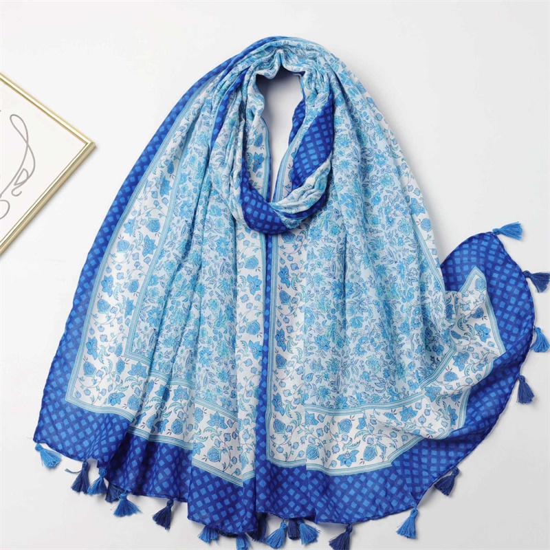 Winter Thick Garden Floral Viscose Scarf Women HIgh Quality Soft Shawls And Wraps Pashmina Stole Bufandas Muslim Sjaal 180*90Cm