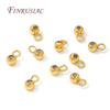 18K Gold Plated Silicone Round Beads with Ring,Silicone Stopper Bead,Positioning End Beads Accessories,Jewelry Making Supplies