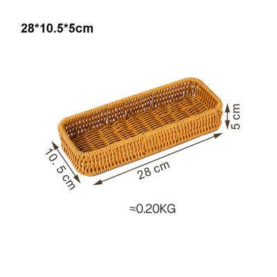 Hardness Rattan Wicker Woven Serving Baskets Handwoven 10 Styles Bread Fruit Vegetables Basket Household