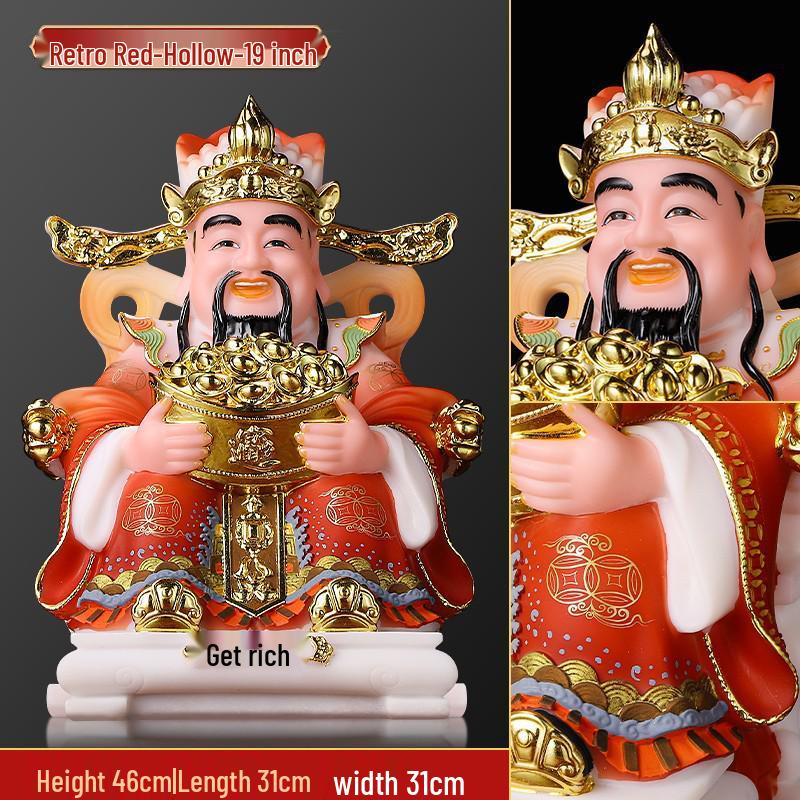 2025 Wen Cai Shen Statue: Copper-Colored for Inviting Wealth, Ideal for Home or Living Room Worship.