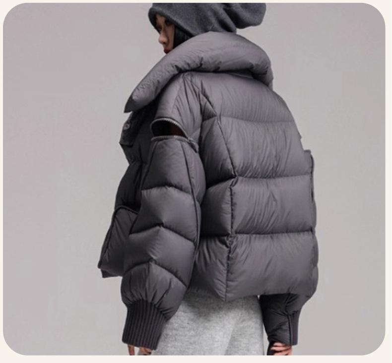 Women's Thickened 90% White Duck Down Short Jacket - Korean Style for Petite Figures