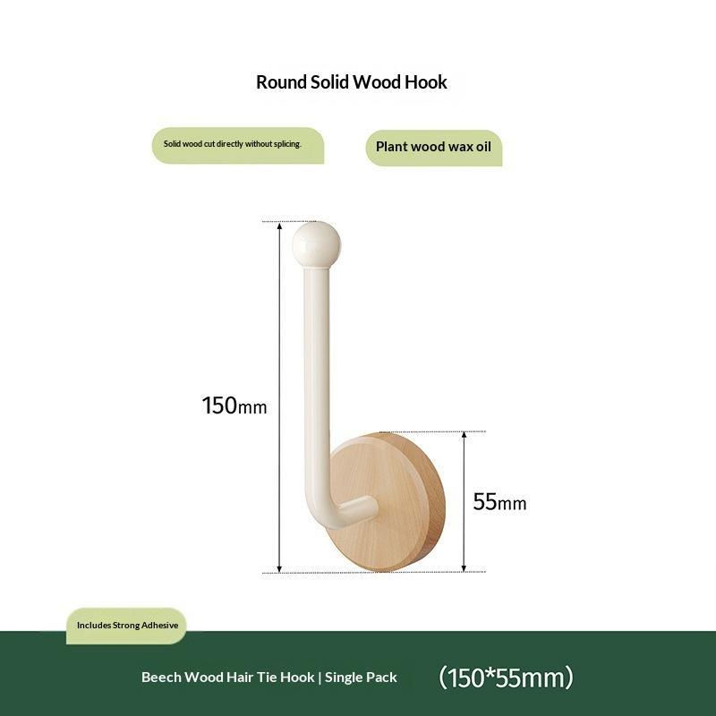 Ganci Murali Autoadesivi in Legno di Noce Robusti Senza Foratura per Bagno Camera da Letto Appendere Cappotti Asciugamani Borse