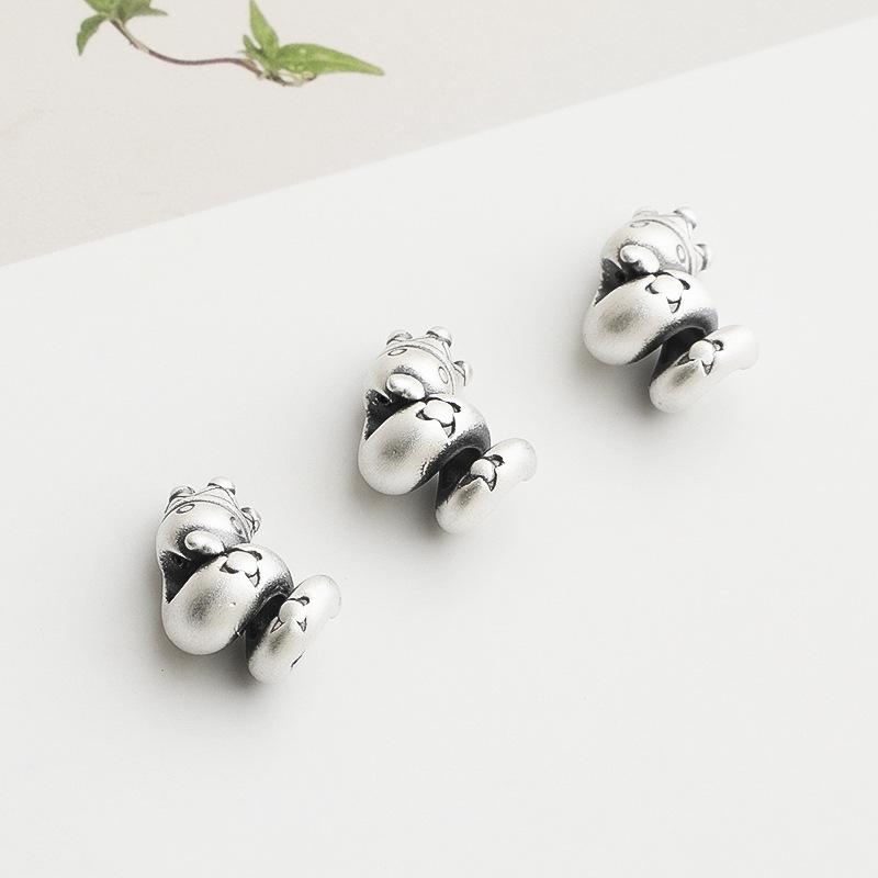 Sterling Silver Zodiac Snake Spacer Beads for DIY 3D Handmade Rope Bracelets