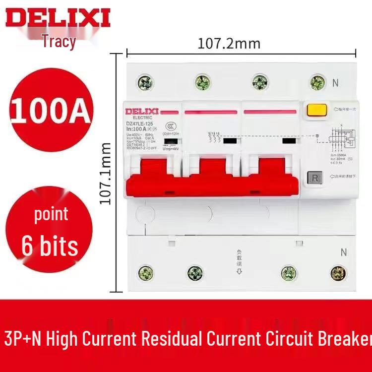 Delixi DZ47sLE Air Switch Circuit Breaker with Leakage Protection (1-4P, Single/Three-Phase, N)