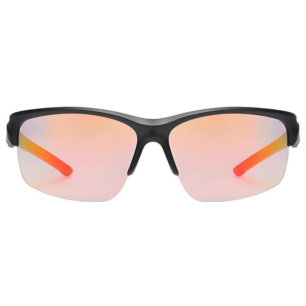 Sports UV Half Photochromic Mirror B1607 [FEISEDY] Sunglasses, Protection, Frame, Women's & Men's, Red, Driving, Travel, Stylish, Non-Prescription,