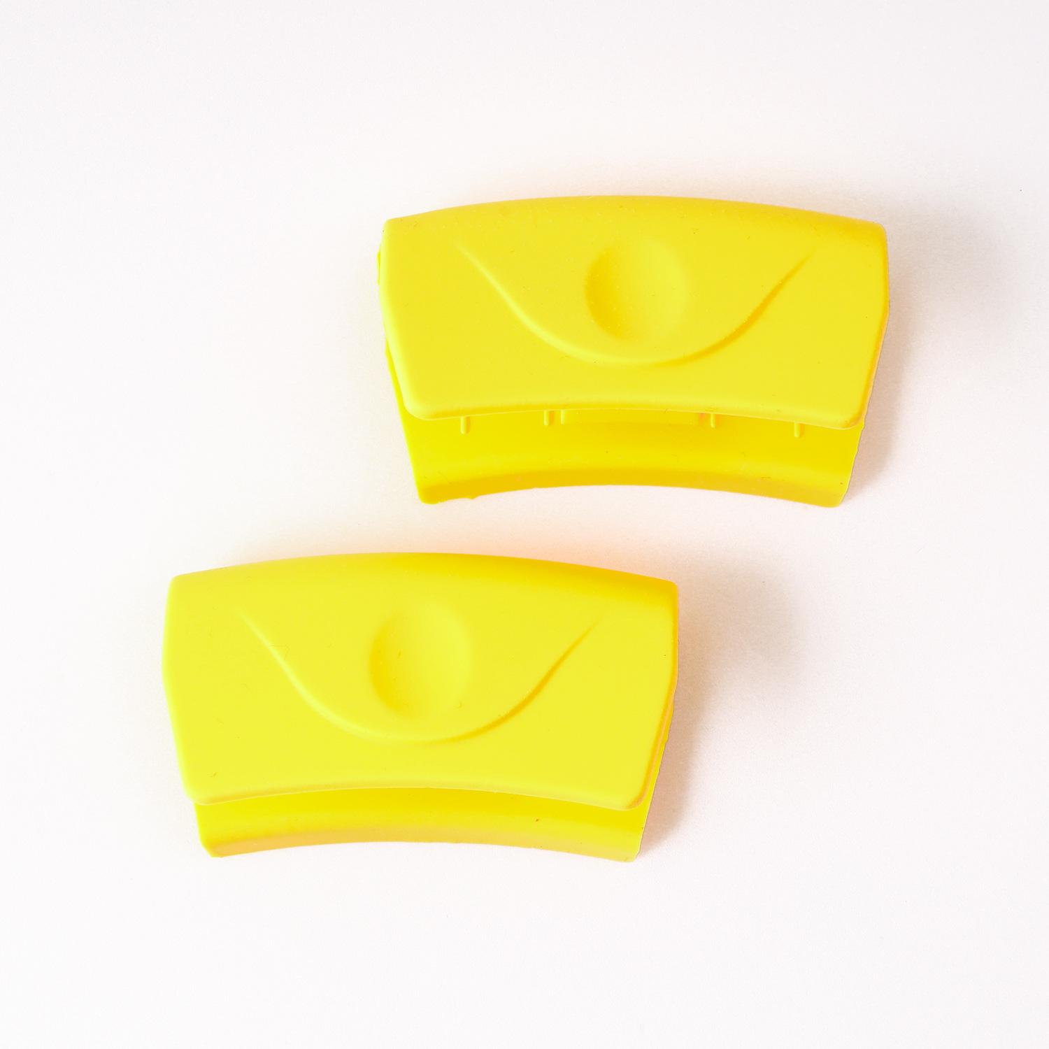 

1 пара силиконовых зажимов для ушей, креативный зажим, чугунная ручка для микроволновой печи, изоляционный зажим для рук, набор ушей для горшка жёлтый