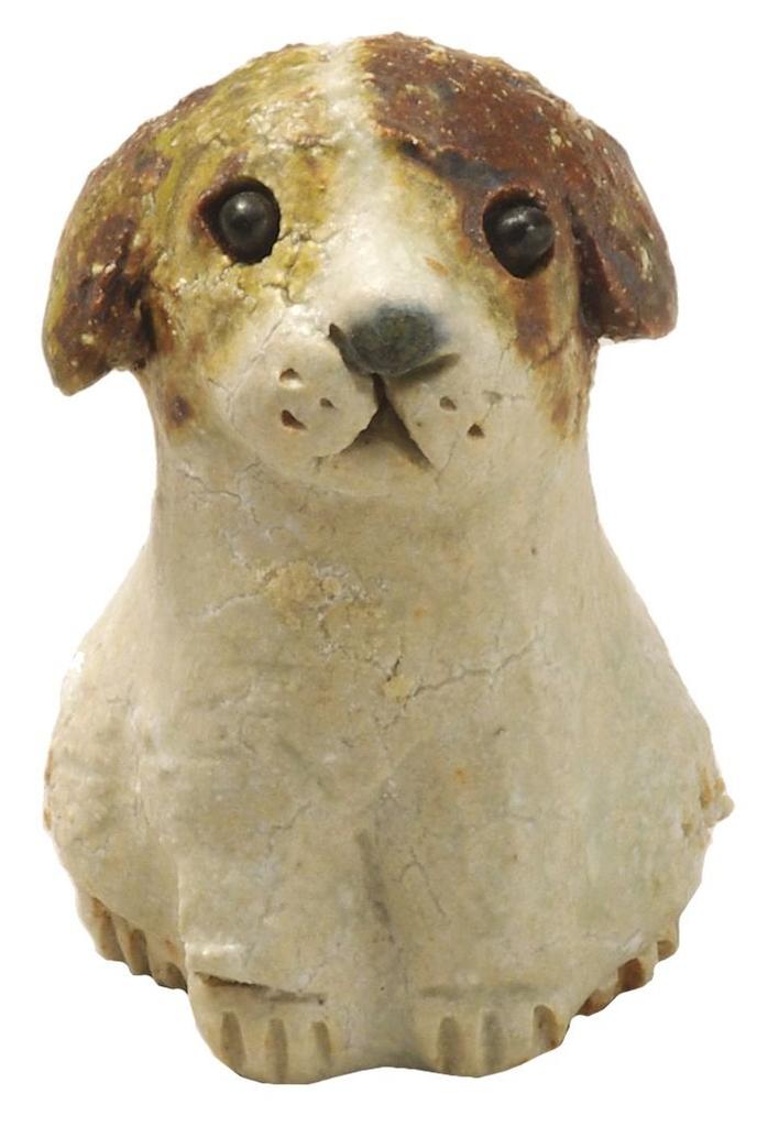 Shigaraki-Keramik, Hechimon, Kosei-Brennerei, Sitzender Hund, Klein, 40-4078