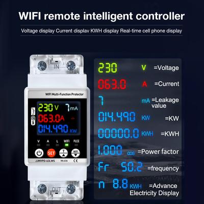 Tuya WiFi Έξυπνος Διακόπτης Ρεύματος Μονοφασικός Μετρητής Ηλεκτρικής Ενέργειας Εγκατάσταση σε Ράγα DIN Διακόπτης Επανενεργοποίησης Αυτόματος Προστατευτικός Επανενεργοποίησης