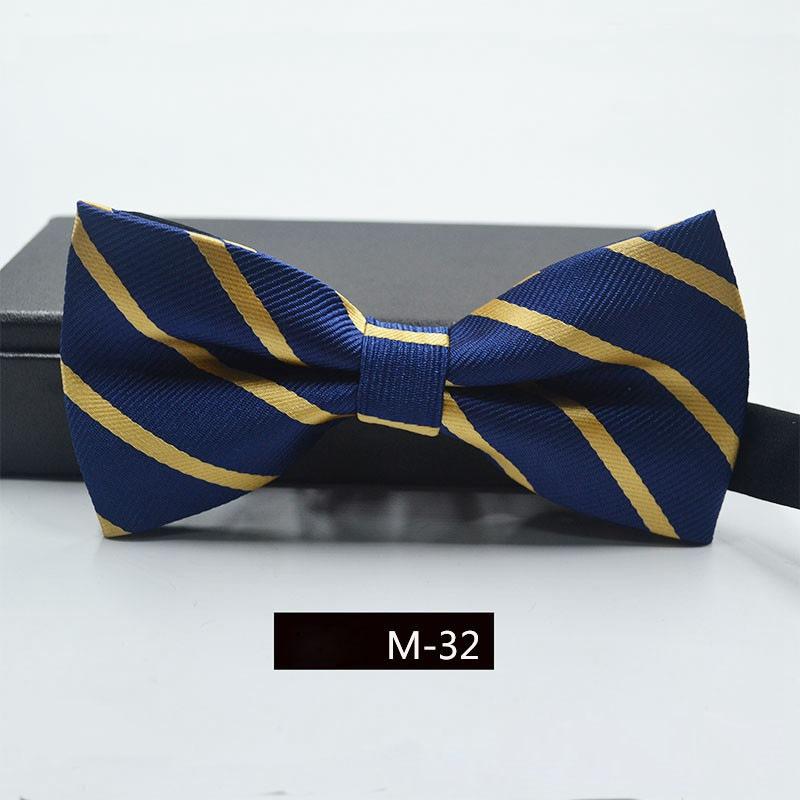 

Полосатый формальный атласный галстук-бабочка, свадебные классические регулируемые галстуки, модные мужские галстуки 6*11cm темно-синий