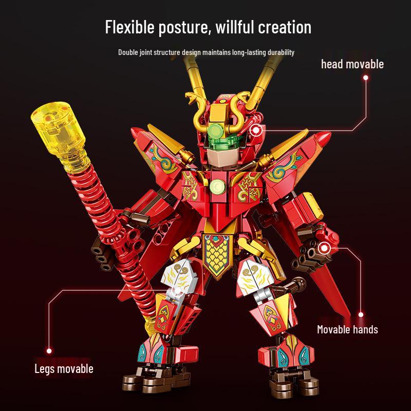 Azure Dragon Mecha Building Blocks: Compatible Robot Toy for Boys - Educational Birthday Gift