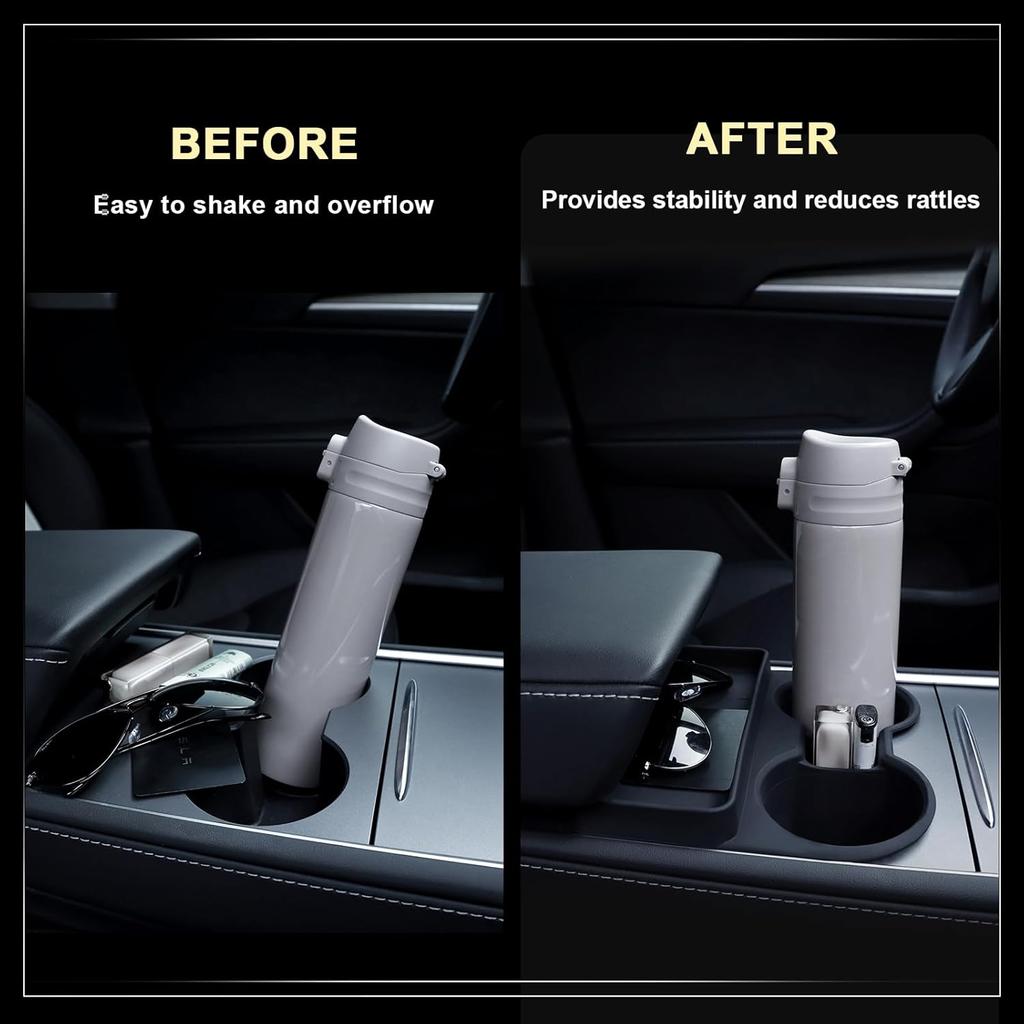 For Tesla Model 3 Model Y Cup Holder Ert Center Console Water Cup Limit Clamp, Under Armrest Box Storage Tray Key Card Sunglasses Holder For Tesla