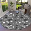 1pc Office Carpet Chair Mats Halloween Pattern with Skulls, Bats, and Spiderwebs Perfect for Decorating Office Chairs, Living Rooms, Or Bedrooms.YDT25