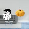 Silent Hanging Cat Clock Quiet Movement for Living Room Non Ticking Analog with Pumpkin