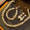 Vintage Ball Sparkling Pearl Splicing Necklace With French Light Luxury Charm Sweater