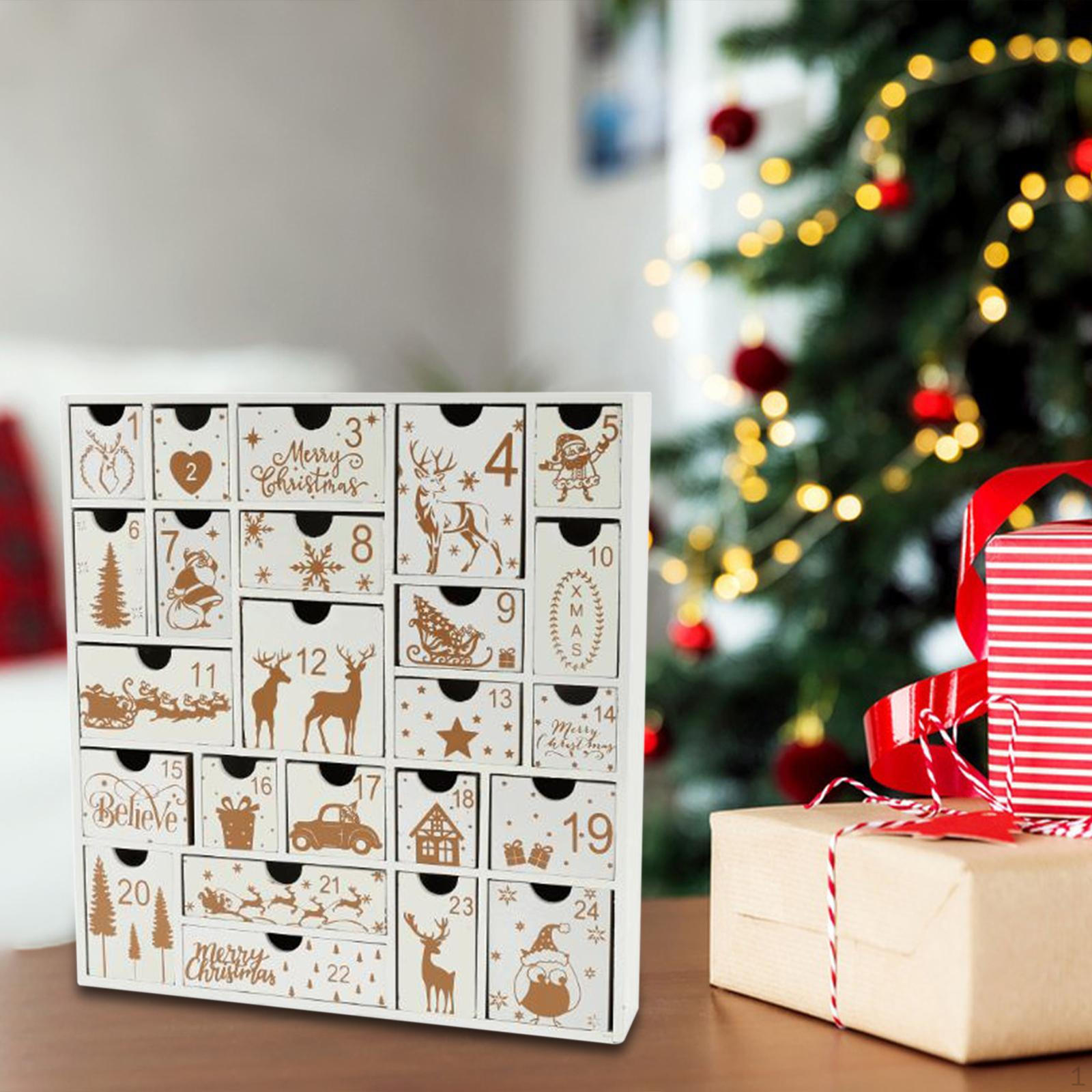 

Коробка адвент-календаря для заполнения самостоятельно Креативный рождественский декор Рождественский обратный отсчет для белый