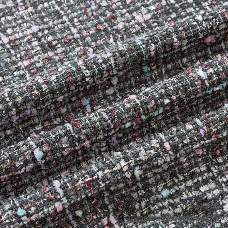Thicken Tweed Fabric  for Vest Coat  Dress Clothing DIY Sewing Sequins Woolen Cloth Black White Red Blue By Half A Meter Winter