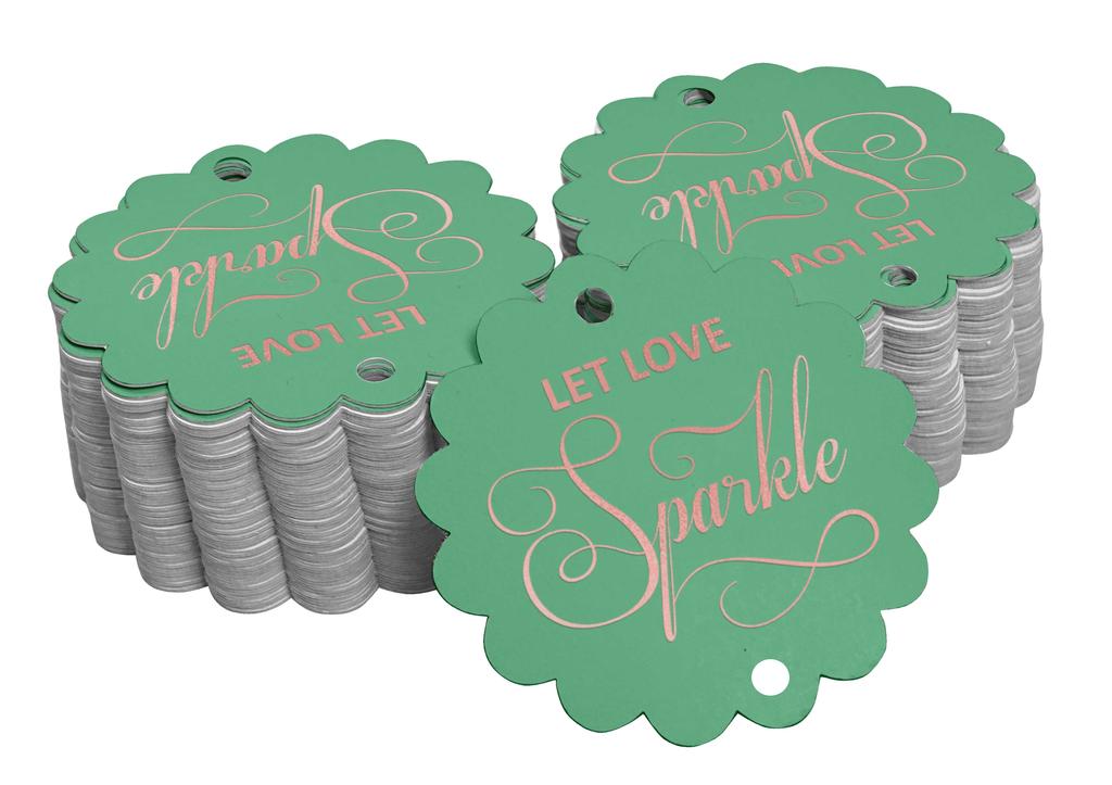 Inkdotpot 100 Pack Let Love Sparkle Wedding Favor Paper Tags Craft Real Gold Foil Hang
