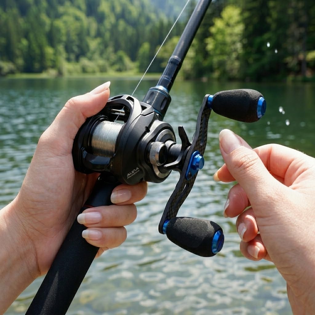 Custom carbon 96mm shaft approximately 30g 4 for baitcasting includes knobs and M8 center nuts on both compatible with Abu and Shimano handle,