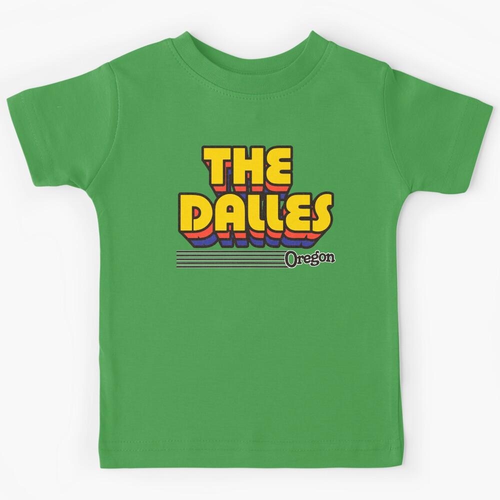 The Dalles, Oregon | Retro Stripes Kids T-Shirt 150