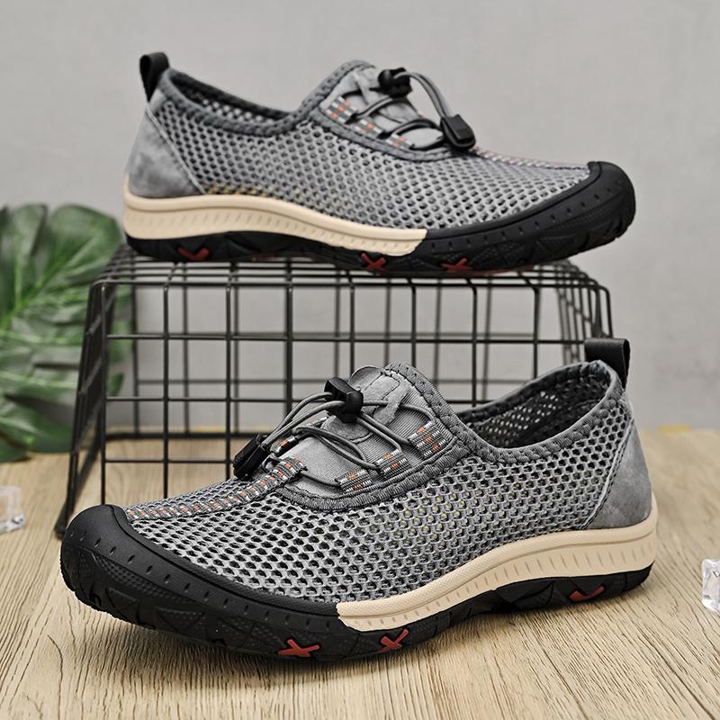 Spring Summer Men Lofer Shoes Breathable Formal Mesh Flats Light Soft Man Sneakers Outdoor Hollow Out Treking Footwear Sandals