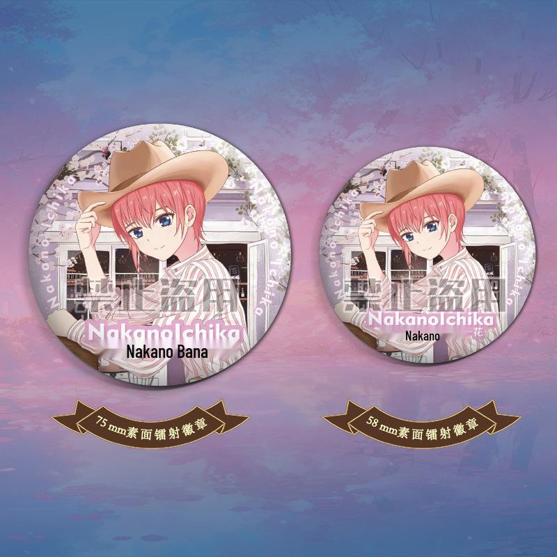 Quintessential Quintuplets Ichika Cat Teacher Badge Keychain Set: Anime Merch with Laser Ticket, Postcard, Bookmark Gift.