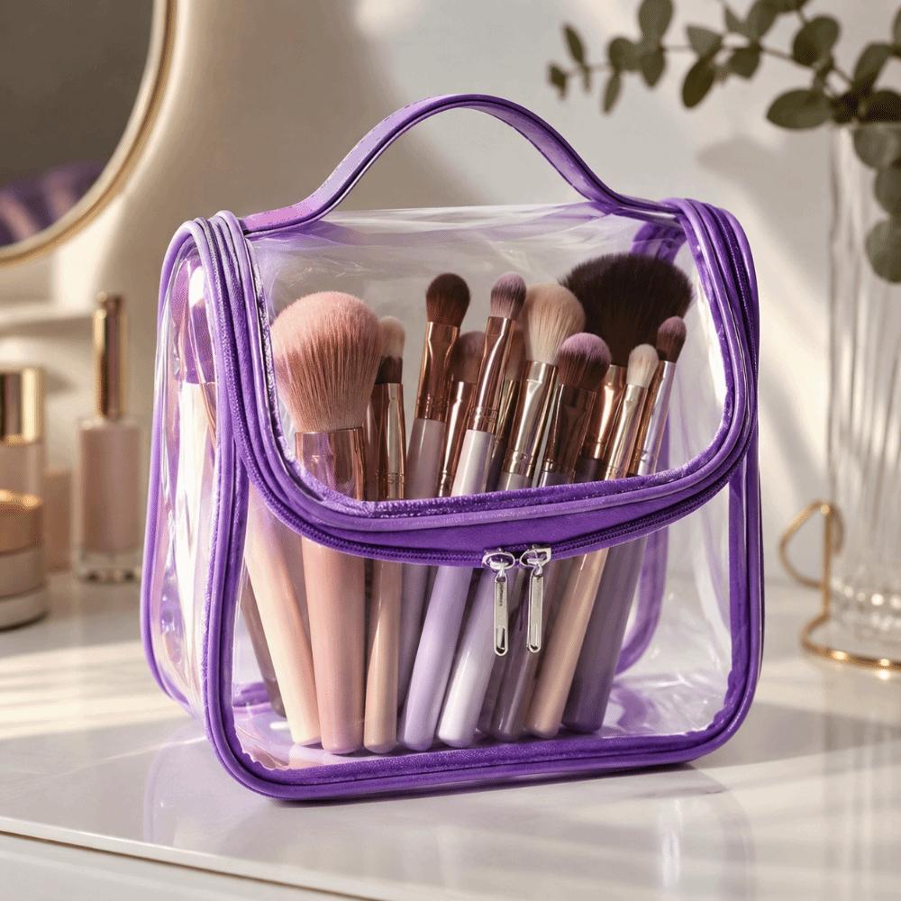 Large Capacity Travel Toiletry Bag Transparent Multi-function Clear Handbag Waterproof PVC Makeup Cosmetics Bag Travel Use