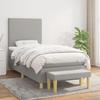 Exclusive House - Bed Slat Base with Mattress Light Grey 100x200cm Fabric