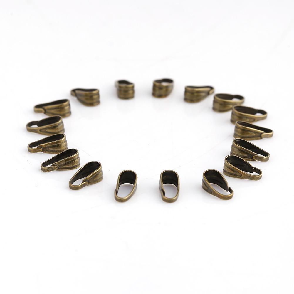 300Pcs Celsius Bag Pendant Connector Pinch Clips Clasps Snap Jewelry Findings Alloy Bails (Gold)