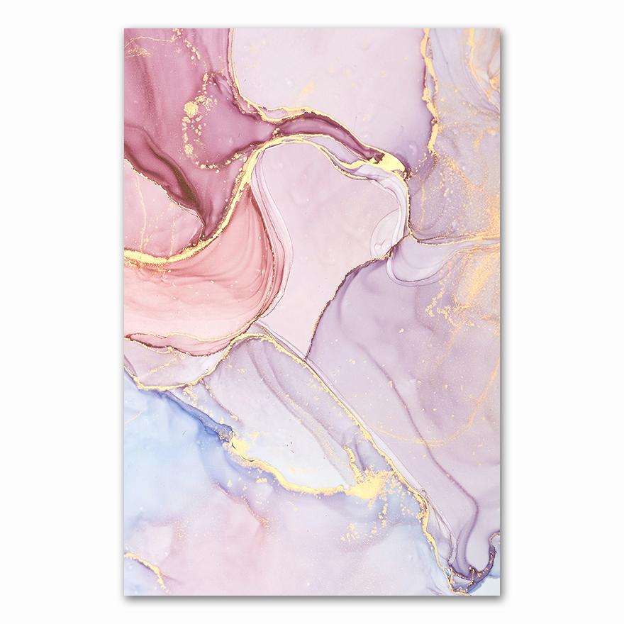 Nordic Colorful Golden Scandinavian Modern Abstract Canvas Painting Wall Art Print Pictures for Living Room Home Decor