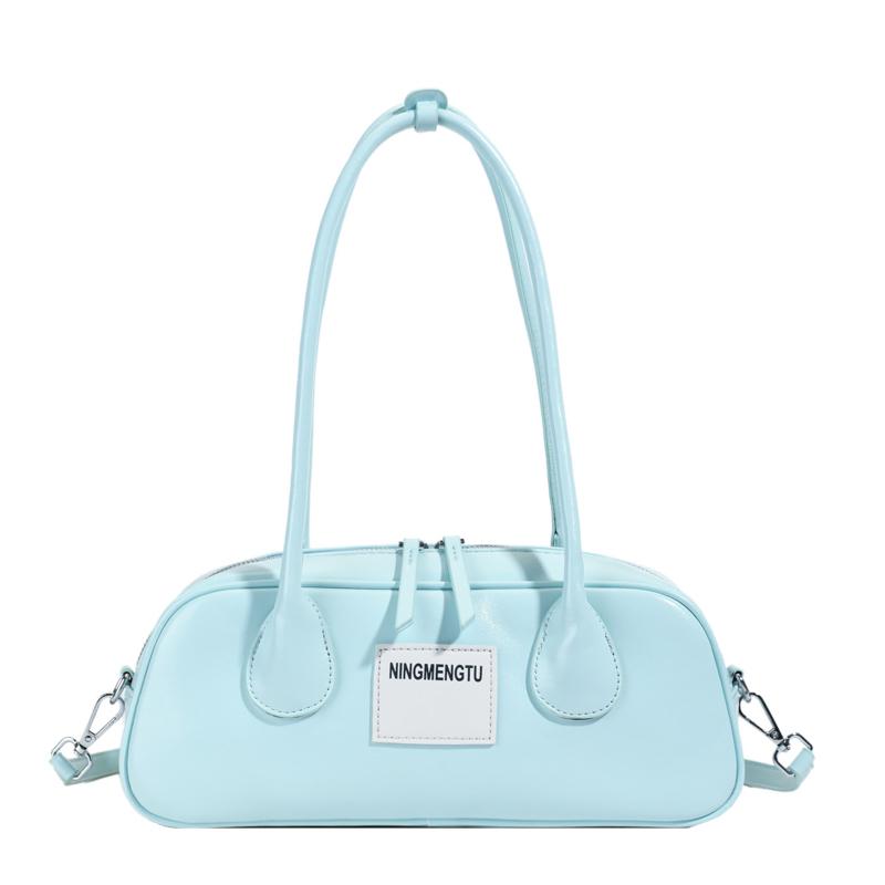 Neon Green Leather Shoulder Bag for Women - Trendy Baguette Handbag with Detachable Strap, Fashion Retro Purse