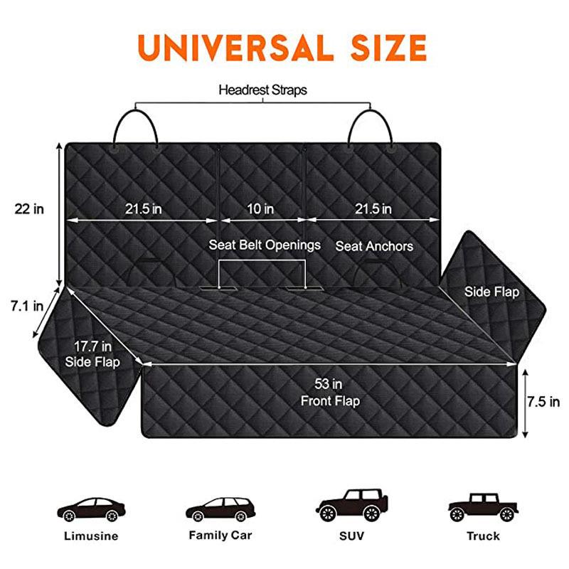 Hot-Selling Pet Car Back Seat Mat - 600D Oxford Cloth Dog Protector