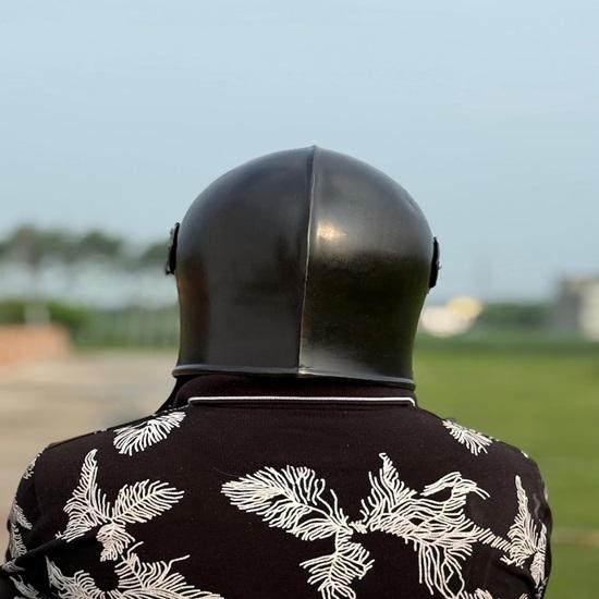 Black Barbuta Helmet  Knight Armor 18g Mild Steel Helmet LARP Cosplay Halloween Costume  Barbuta Visored Warrior Helmet  Best Gift