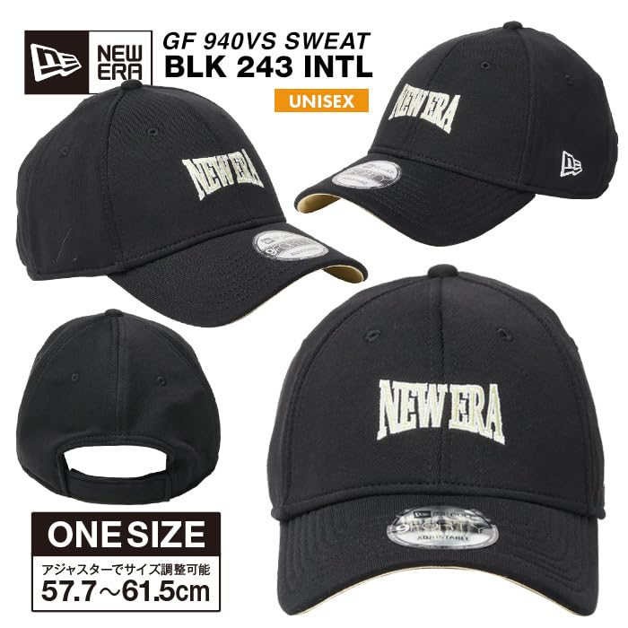 [New Era] Golf Cap for Men and Women, 9FORTY Sweat, GOLF 940VS SWEAT BLK 243 INTL [Used]