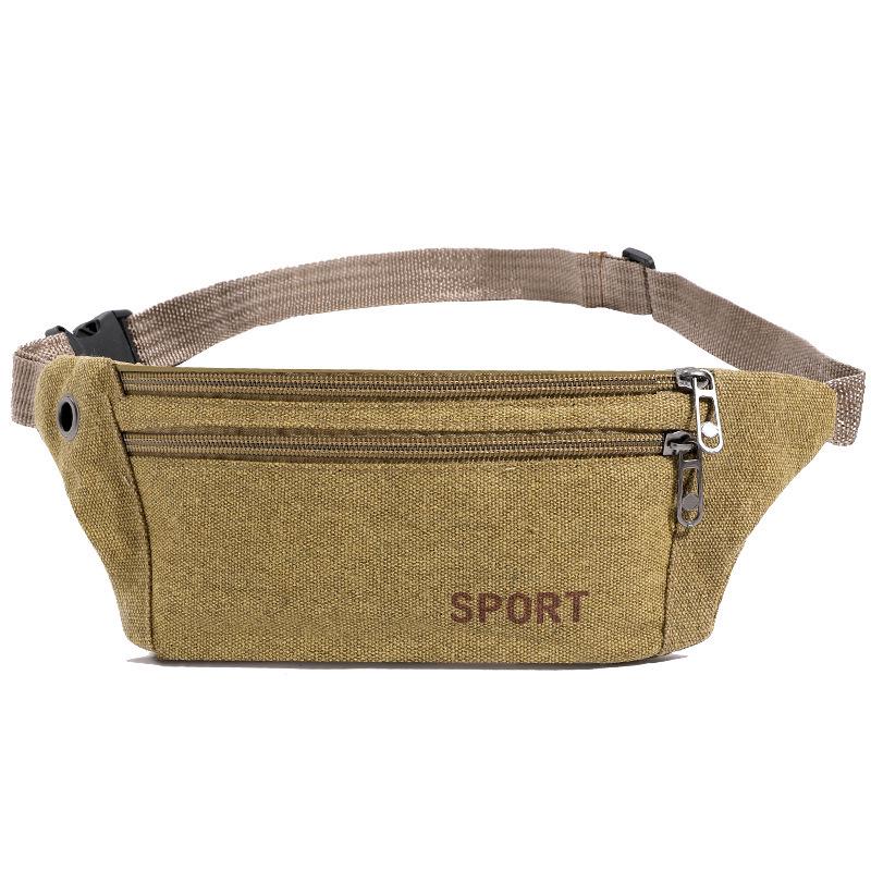 Men's Large Capacity Outdoor Canvas Waist Bag - Casual Coin & Cell Phone Holder