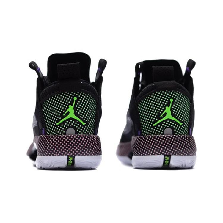 Jordan Air Jordan 34 GS 'Halftone Dots' Bequeme Dämpfung, Abriebfeste Mittelhohe Kinder-Basketballschuhe BQ3384-013