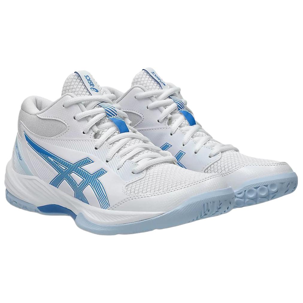 Asics Gel-Task 4 Mt Soft Comfortable Durable High-Top Volleyball Shoes Women Sneaker White Blue 1072A105-102