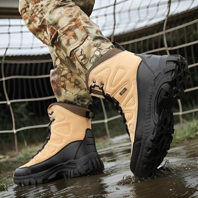 Men's Large Size 47 Tactical Boots Military Boots Special Forces Waterproof Combat Boots Non-slip and Wear-resistant Medium Help Outdoor Shoes