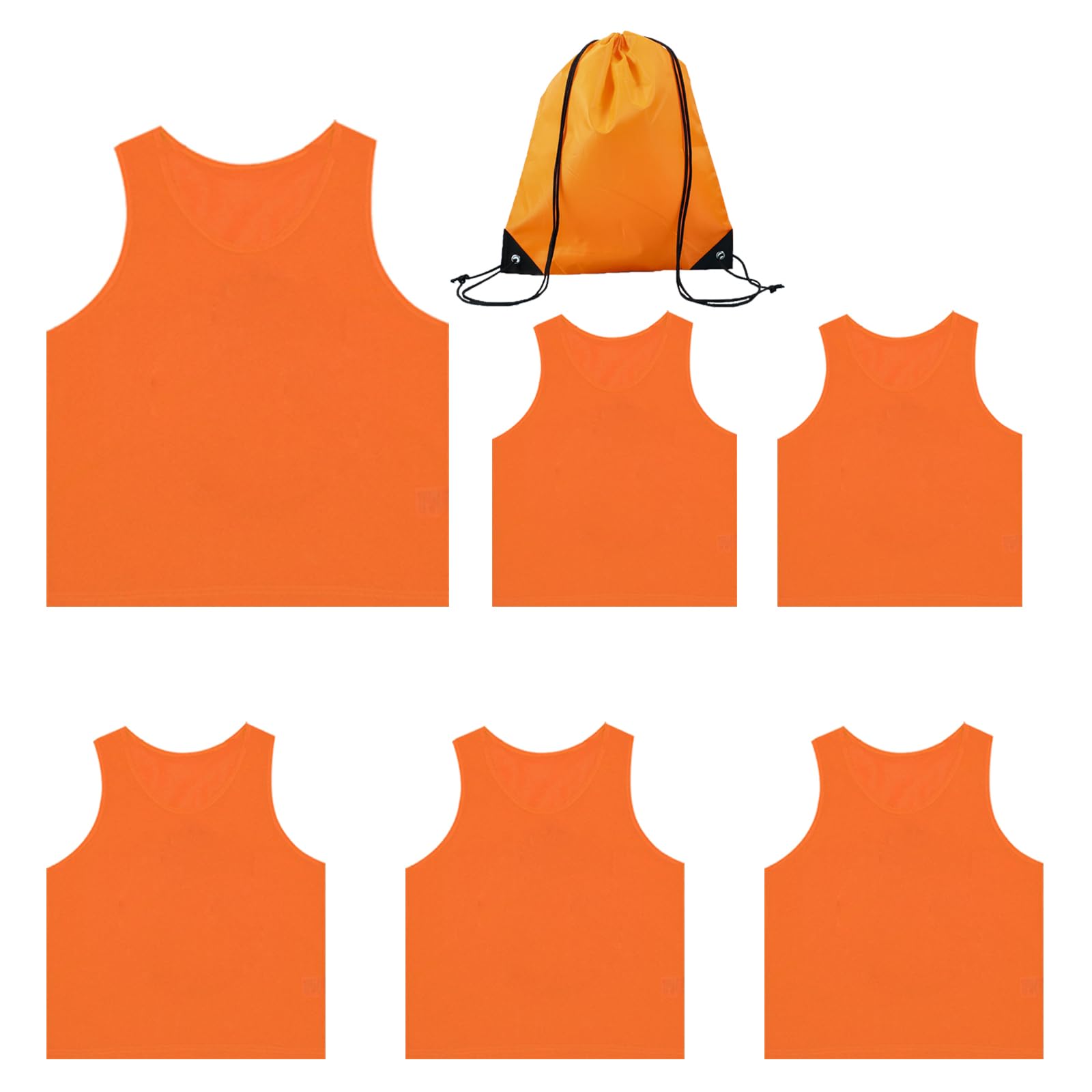 

[TOEPODO] Adult Soccer Bibs, Plain, 6-Piece Set with Storage Bag, Junior Soccer Bibs, 10 Colors, Mesh, Breathable, Quick-Drying, Unisex, Suitable for