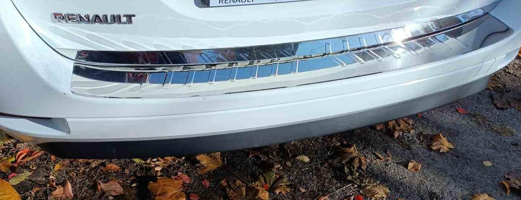 Накладка на задний бампер Carmos (нерж) для Renault Logan MCV 2013-2022 гг