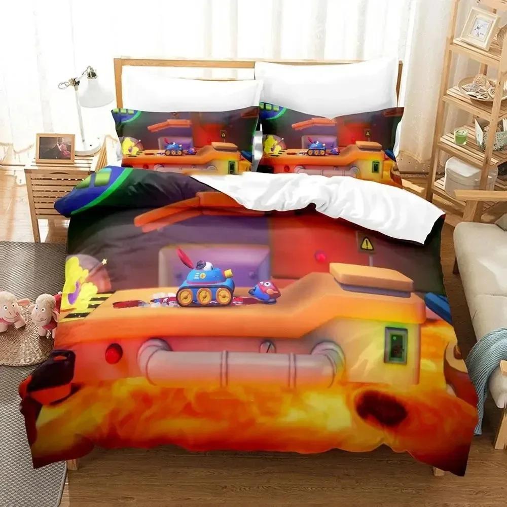 Cartoon Spiel Ayo der Clown Bettbezug Bettwäscheset Bettbezug Kissenbezug Bettdecke King Queen Size Jungen Erwachsene Bettwäsche
