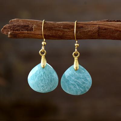 BLINGBAY Women's Pendant Earrings Bohemian Ethnic Vintage Natural Stone Drop Earrings Modern Birthday Party Jewelry Gift