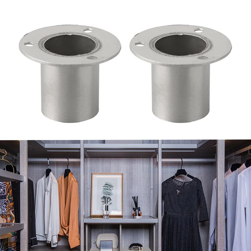 19.5mm Closet Rod Brackets 22.5mm 26mm Closet Clothes Flange High Quality Holder Socket Stainless Steel Bracket